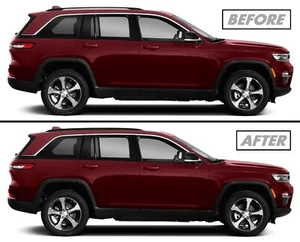 Chrome Delete Blackout Overlay for 2022-23 Jeep Grand Cherokee Roof Rack Trim - Picture 1 of 4