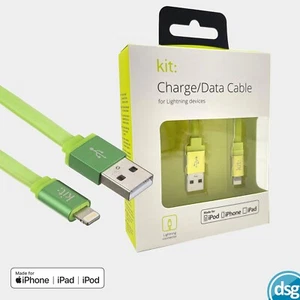 Kit: Apple Lightning Cable for iPhone iPad - Aluminium Green - MFi-Certified - Picture 1 of 4