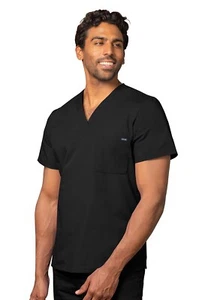 Adar Men Women Medical Nursing Workwear Uniform 1 Pocket V-Neck Scrub Top - Picture 1 of 97