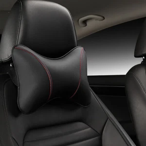 2x PU leather Car Seat Pillows Headrest Head Neck Rest Support Cushion Universal - Picture 1 of 22