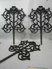 3 Cast Iron Garden Fencing Edging Fence Sections