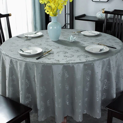 Round Tablecloth PVC Table Cover Floral Printed Wedding Banquet Restaurant Decor - Image 1 of 4