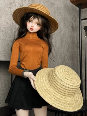 1 pcs Straw Hat For  1/6 1/4 1/3 BJD Doll 平边款 Foto 1 de 4