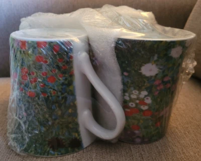 Set of 4 *NEW* Könitz Coffee & Tea Mugs Les Fleurs Gustav Klimt Jardin de ferme - Image 1 of 4