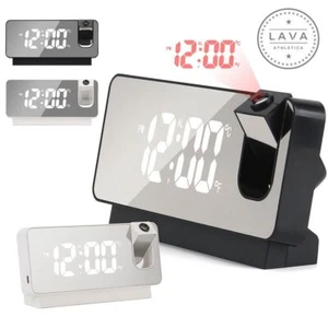 7.3" LED Digital Projector Projection Snooze Dual Alarm Clock Mirror Timer USB - Picture 1 of 14