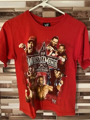 Vintage WWE Wrestlemania 25th Anniversary John Cena T Shirt Youth Sz Medium - Image 1 of 4