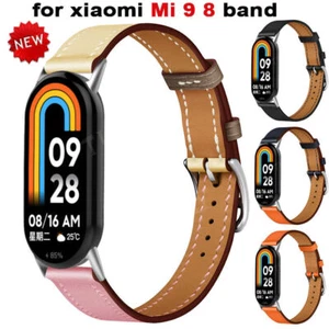 Replacement For Xiaomi Mi Band 8 / 9 / 8 9 NFC Slim Leather Band Strap Bracelet - Picture 1 of 21