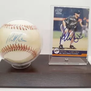 Phil Nevin PSA/DNA Authentic Signed Baseball & 2001 Pacific #372 Card Padres - Picture 1 of 8