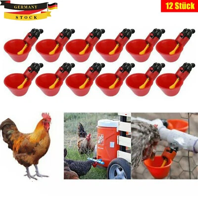 12x Hühnertränke Wachteltränke Automatisch Geflügeltränke Vogel Trinkbecher DE - Bild 1 von 4