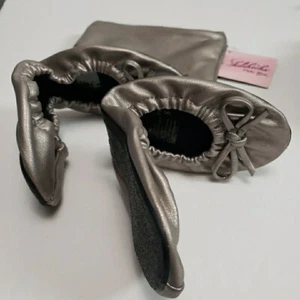 Womens Folding Slippers With Travel pouch Rose Gold Size Large 8.5 To 9.5 - Picture 1 of 8