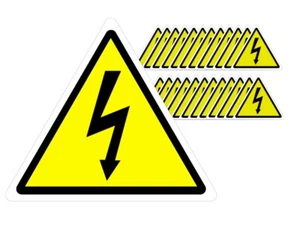 (25) Hochspannungs-Sicherheitsaufkleber - 3" x 3,4" dreieckige Lichtbogenblitz-Sicherheitsaufkleber - Bild 1 von 2