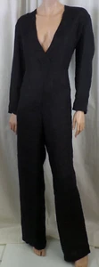 Trussardi Vintage strukturierter schwarzer tiefer V-Ausschnitt Gr. Jumpsuit 42 (US 8) 900 $ - Bild 1 von 17