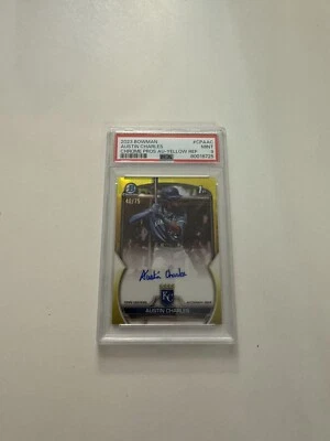 2023 Bowman Chrome First Austin Charles Yellow PSA 9 on card Auto - Image 1 of 2