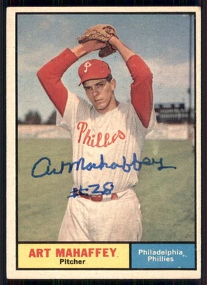 1961 Topps #433 Art Mahaffey - On Card Auto - Image 1 of 2