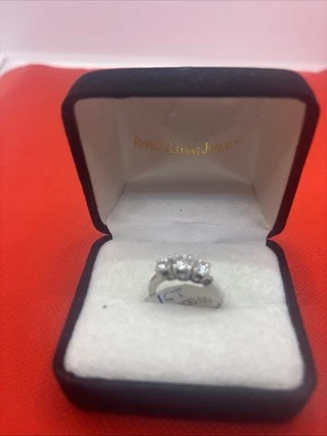 Anillo de compromiso de tres diamantes naturales vintage en oro de 14 k 1,00 quilates talla 6,5 Foto 1 de 4