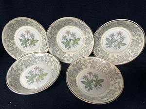 Lote de 5 cuencos de 5" de postre o salsa de frutas con patrón de flores silvestres de porcelana de hueso de Wedgwood - Imagen 1 de 3