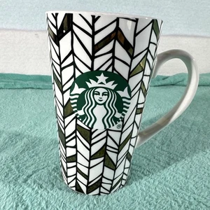 Starbucks große Keramiktasse geometrisch-abstraktes Muster metallic OHNE DECKEL - Bild 1 von 4