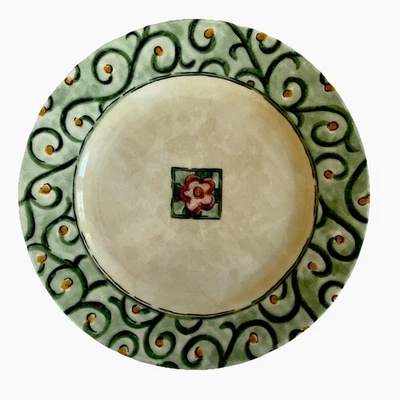 Juego de 4 platos de almuerzo Corelle acuarelas verde remolino rosa flor 8 1/2" Foto 1 de 4