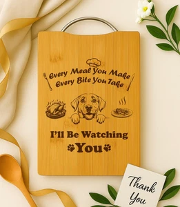 Labrador Retriever Funny Engraved Bamboo Cutting Board Christmas Gift Dog Moms - Picture 1 of 4
