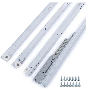 2 Paia Scorrevoli per Cassetti 22" Soft Close Sottopiano con Ruote Silenziose Capacità 50LB - Foto 1 di 4