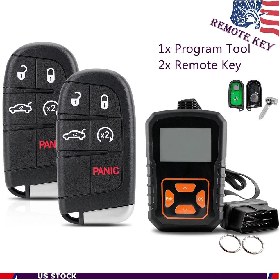 2 Smart Key Fob 5Button for Dodge Charger Chrysler 300 M3N-40821302 + Programmer - Image 1 of 4