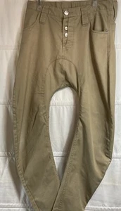 HUMOR Humör Santiago Khaki Trousers Men's W32 Drop Crotch Tapered Fit Button Fly - Picture 1 of 16