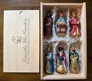 Lausch Glas Creation Germany Glass 6 Piece Nativity Scene Ornament Set 5" - Picture 1 of 8