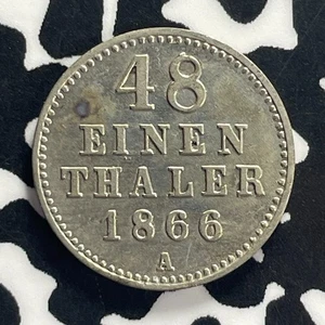 1866-A Germany Mecklenburg-Schwerin 1/48 Thaler Lot#GB159 - Picture 1 of 2