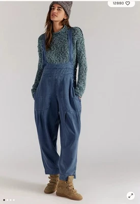 Free People We The Free S  Petite Felix Tapered Overalls Barrel Leg Jumpsuit - Image 1 of 4