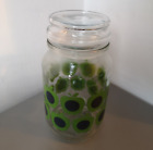 Orla Kiely Glass Douwe Egberts Coffee Jar Green Apple Pattern
