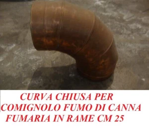 Curva chiusa per comignolo fumo di canna fumaria in rame cm 25 - Foto 1 di 1