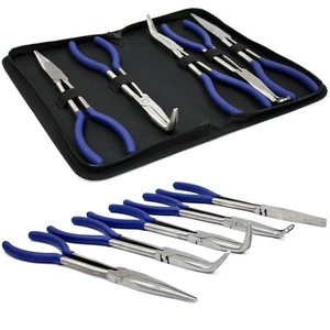 11" LONG 5 PCS NOSE PLIERS SET BENT NOSE HAND TOOLS - Bild 1 von 4