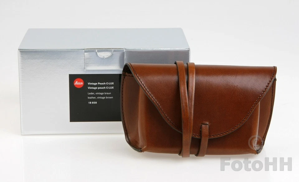 LEICA VINTAGE BROWN LEATHER SOFT POUCH C-LUX / LEICA NUMBER 18858 /
