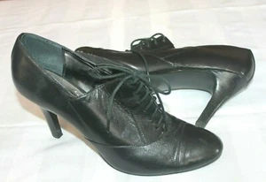 Alfani SZ 10 M Granny oxford Leather heels lace up Bylss Shoes - Picture 1 of 9