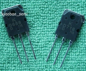 2pairs(4pcs) 2SB688 & 2SD718 KEC Transistor B688 & D718 TO-3P - Picture 1 of 1