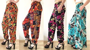 Pumphose Haremshose GR 36-44 Strandhose Aladinhose Yogahose Damen Freizeit Hose - Bild 1 von 4