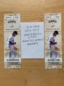 S.F. GIANTS APRIL 12, 2000 VINTAGE TICKETS 2. HEIMSPIEL - Bild 1 von 4