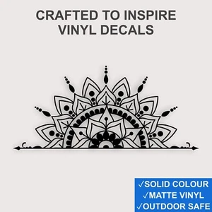 Half Mandala Boho Vinyl Decal – Wall or Car Sticker Art – UK Made - Picture 1 of 14
