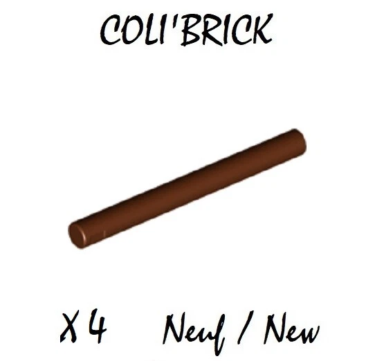 Lego 30374 - 4x Barre / Bar 4 L, Saber - R. Brown - 578, 21462, 28697 New Neuf