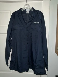 HERREN XL ENVOY Airlines Air dunkelblau Langarm Uniform Button Down Hemd Tasche - Bild 1 von 6