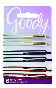 Goody Bobby Pin Slides, Long, Assorted Colors, 6-Count, (Pack of 2) - Picture 1 of 2