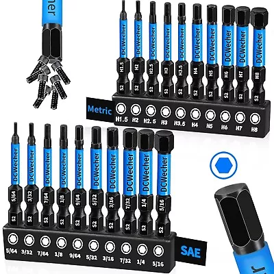 20 Pieces Allen Wrench Drill Bit Set Hex Bits 2 inch 20 (Metric & SAE) - Image 1 of 4