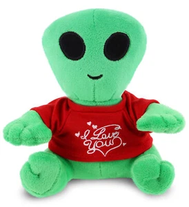 PLUSH I LOVE YOU RED SHIRT- 6" PLUSH - ALIEN - Picture 1 of 6
