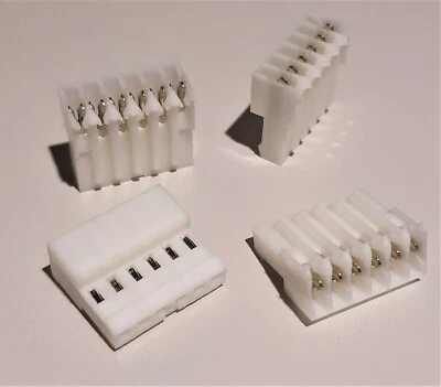 2-Pieces of White 3-643814-6 AMP 6 POSITION MTA-100 IDC CONNECTORS for 24AWG - Image 1 of 3