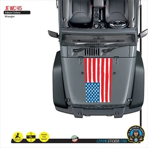 Adesivo antiriflesso STELLE E STRISCE USA BANDIERA cofano WRANGLER JK WC45 - Picture 1 of 1