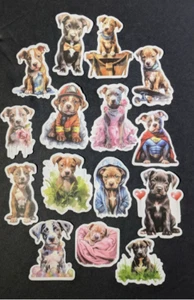 Pit Bull Puppy Stickers, Dog Stickers, Laptop, Water Bottle, Pittie, 15pk - Picture 1 of 1