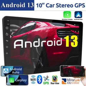 10.1" Android 13 Carplay GPS Navi WiFi Double 2Din Touch Screen Car Stereo Radio - Picture 1 of 11