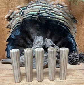 5-  Zebrawood Turkey Call Striker Tops  Drilled for 5/16" Dowels - Picture 1 of 1