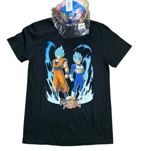 Dragon Ball Fighter Z Goku Vegeta Super Saiyan Graphic Black T-Shirt and Cap - Picture 1 of 6