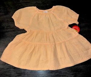 Wonder Nation Toddler Girl's Orange Tiered Dress Size 18M New - Picture 1 of 5